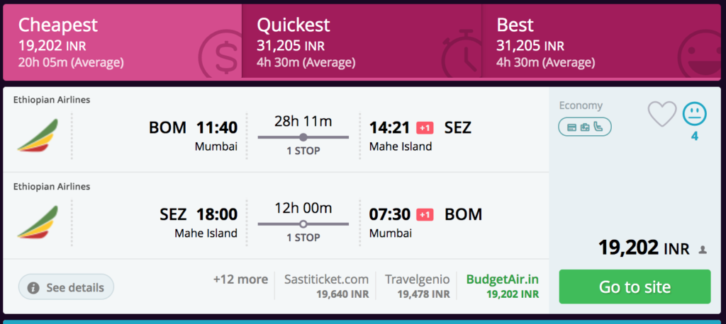 flight tickets to seychelles