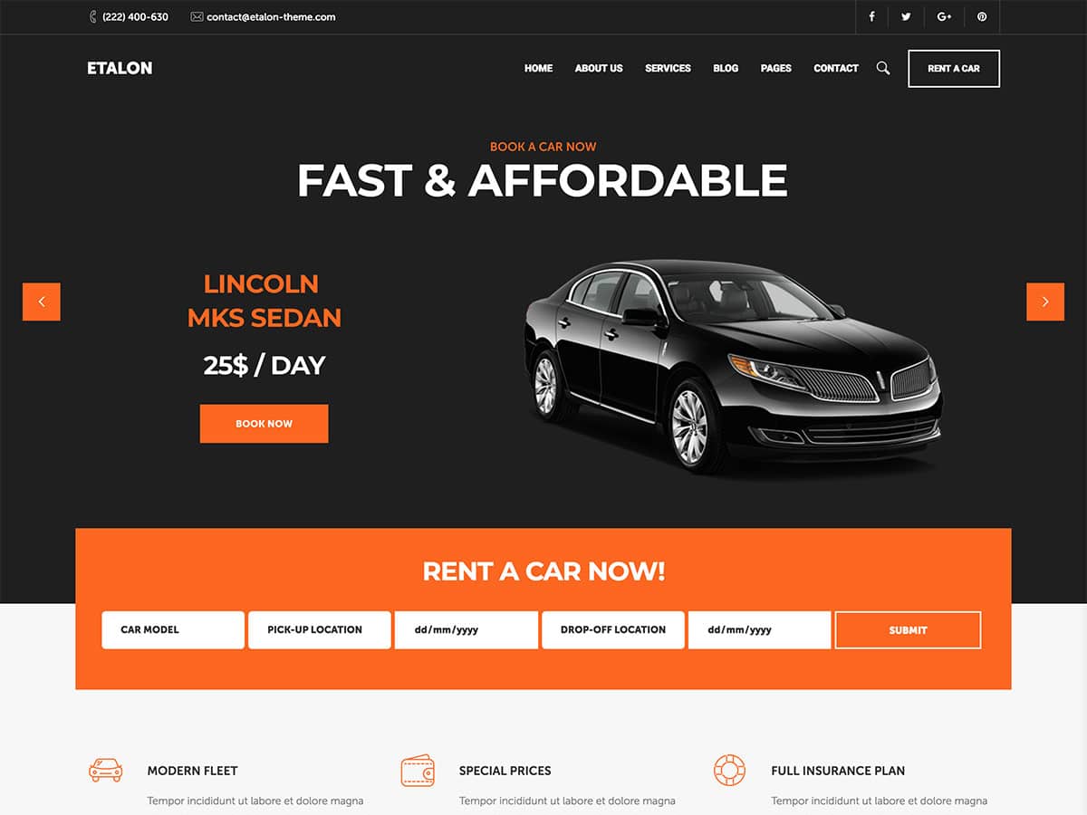 car hire website
