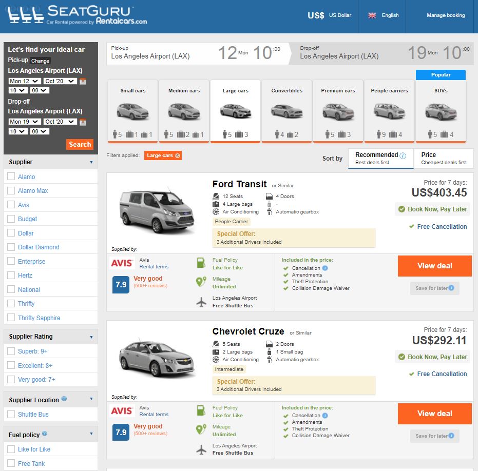 cheap car rentals los angeles lax