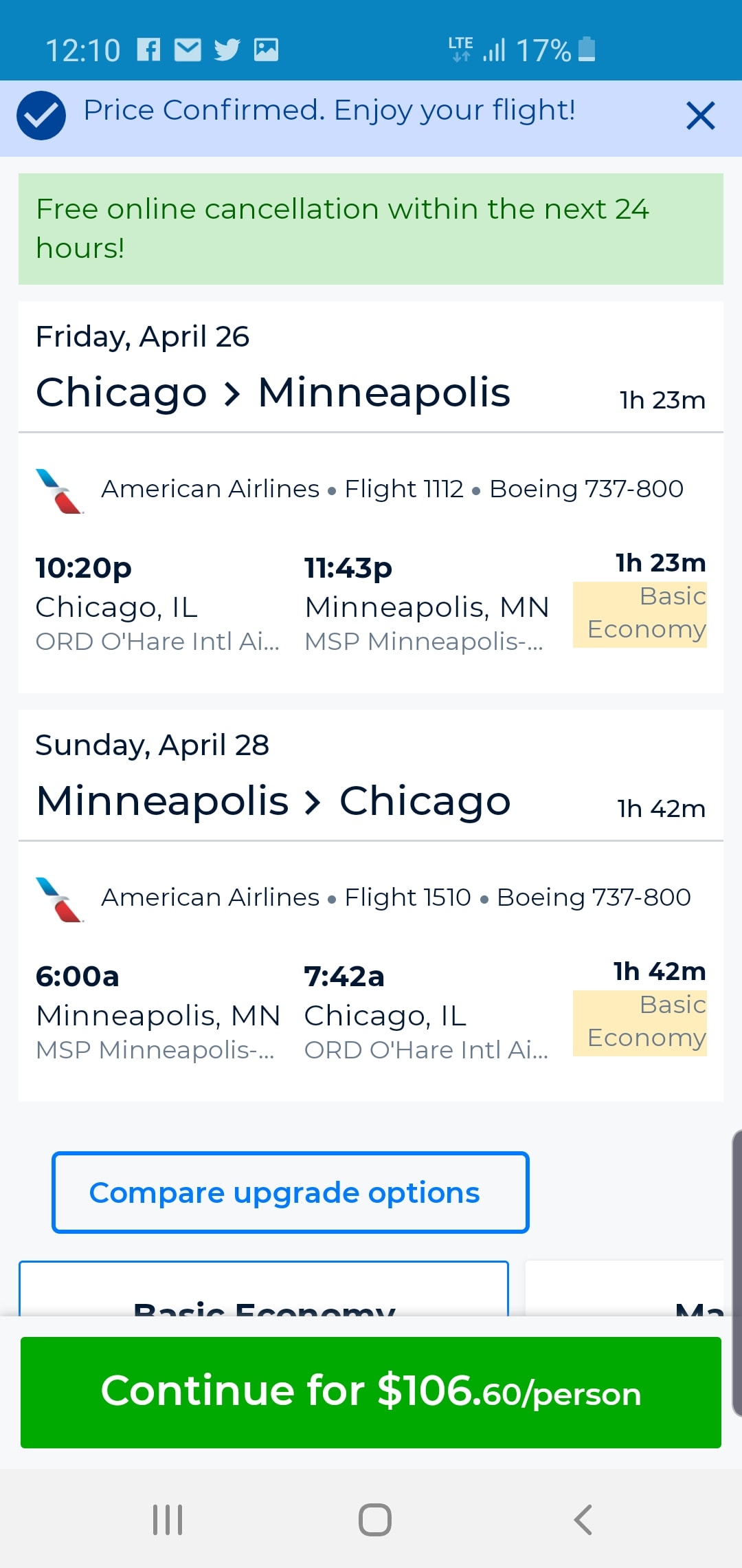 flight tickets from chicago to minneapolis