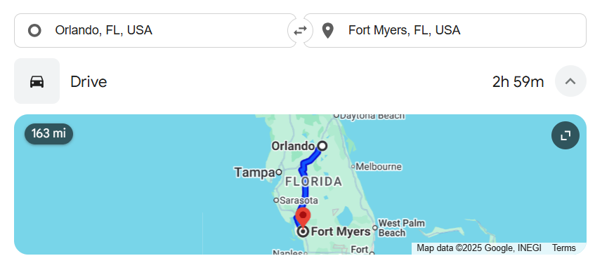 fort myers to orlando