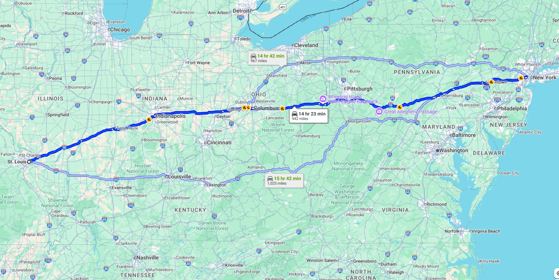 new york to st louis