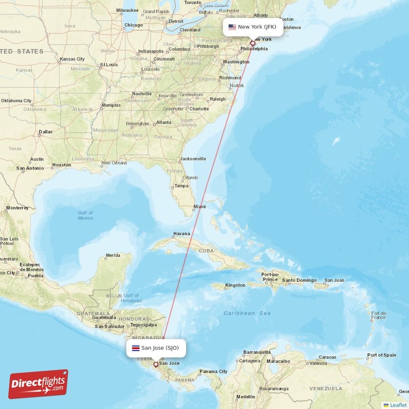 new york to costa rica