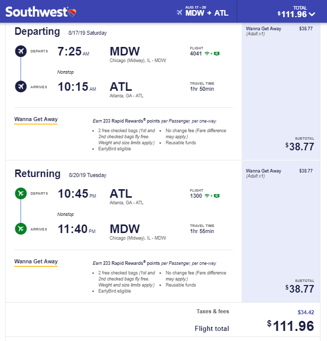 flights to chicago from atlanta