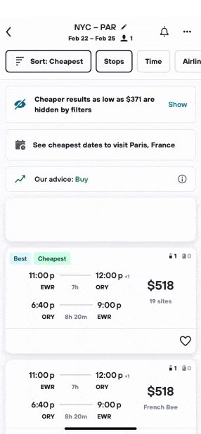 kayak student flights