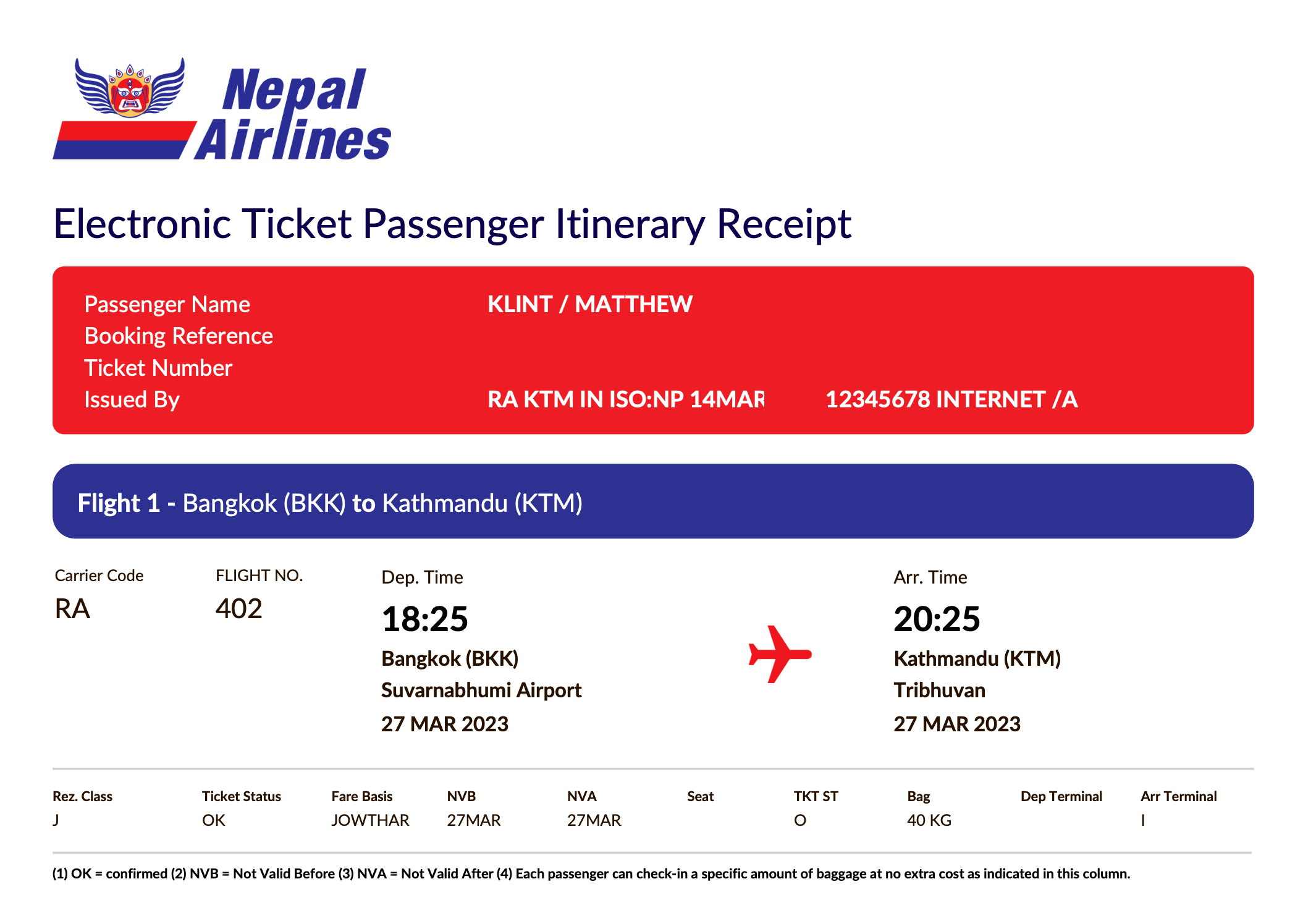 air ticket to nepal