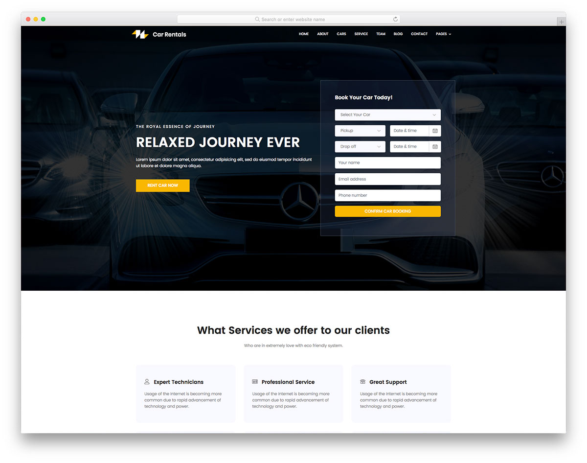 car hire website