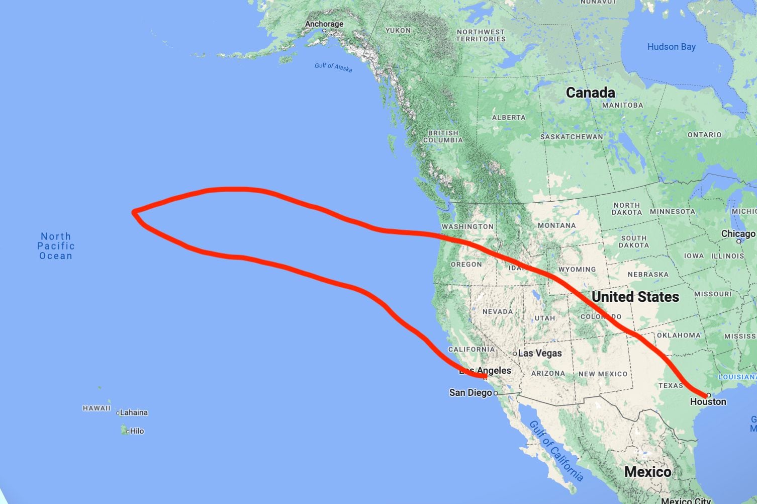 texas to california flight