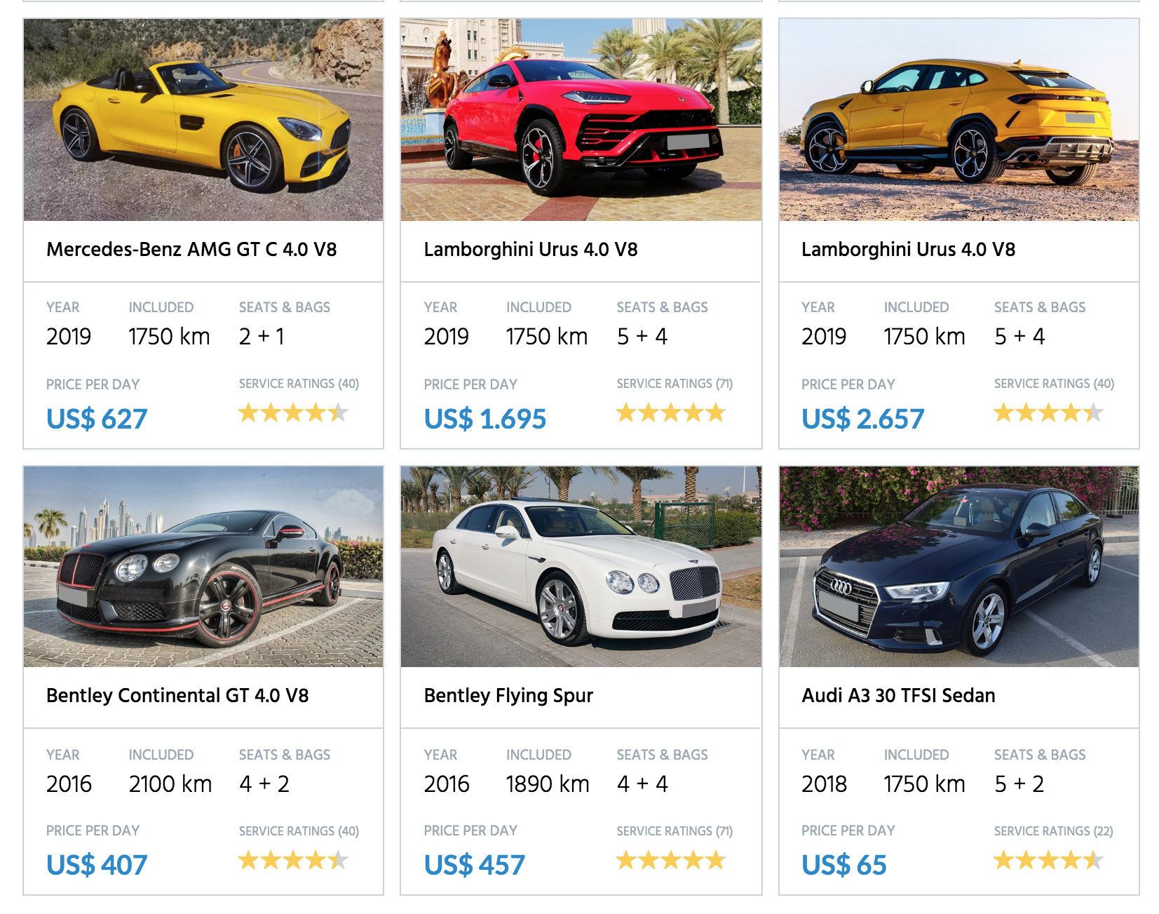 dubai rent a car