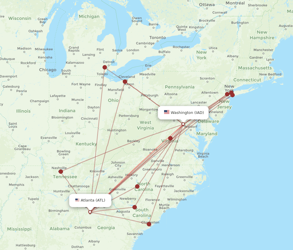 atlanta to washington dulles