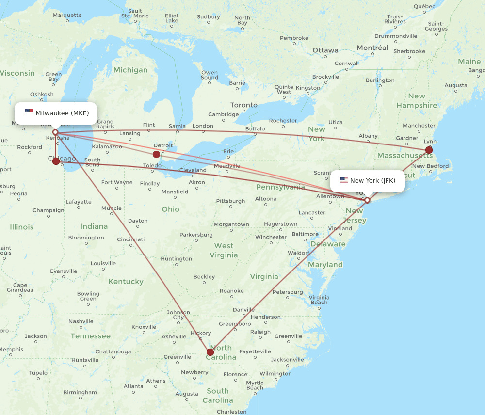 flights from new york to milwaukee wisconsin