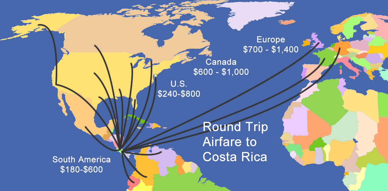airfares to costa rica central america