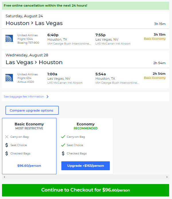 cheap flights to vegas from houston