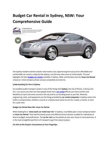 rent a car sydney city