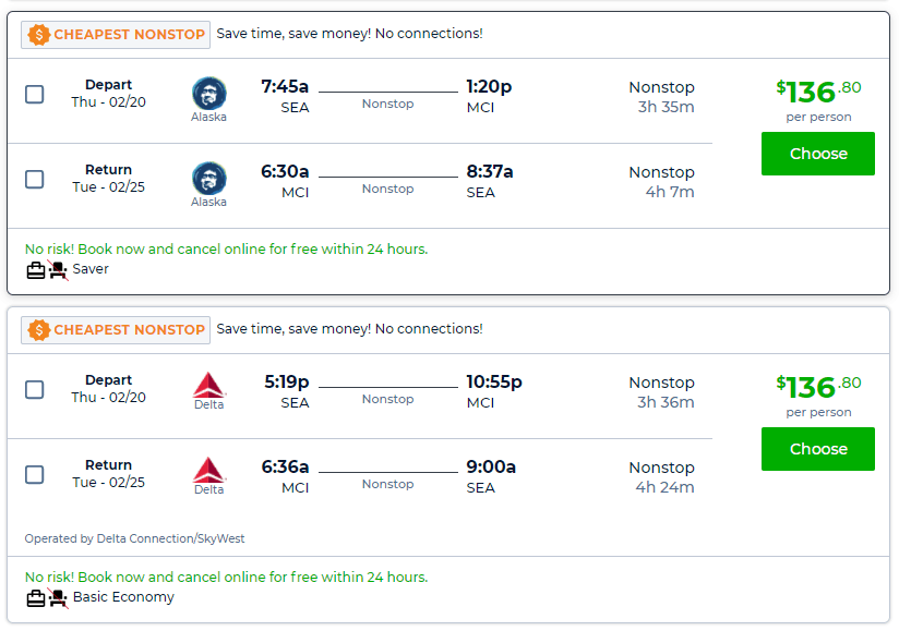 kansas city flight tickets